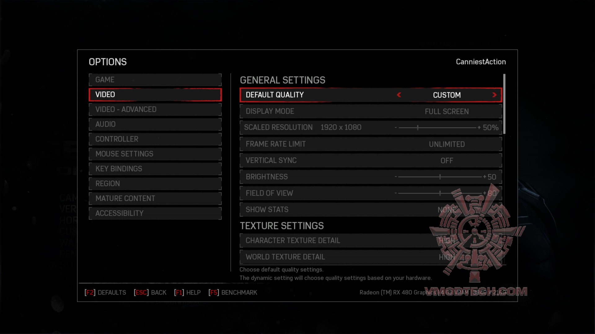 gow-setting gow setting ASUS DUAL RX480 O4G 4GB Review