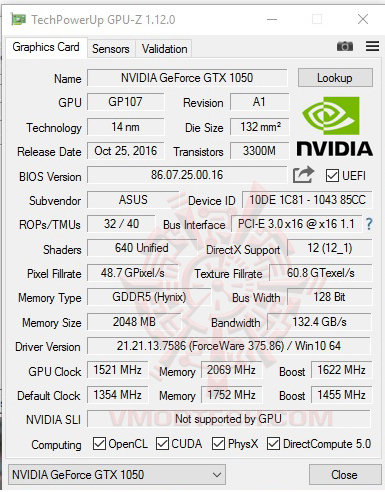 gpuz-maxx gpuz maxx ASUS GeForce GTX 1050 2GB Dual fan Edition Review