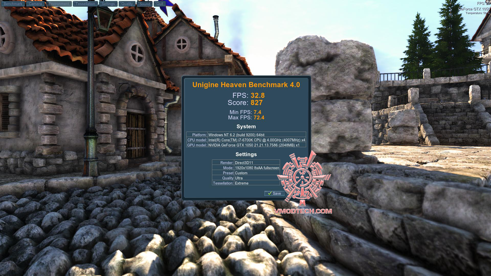 heaven 2016 11 15 20 44 25 96 ASUS GeForce GTX 1050 2GB Dual fan Edition Review