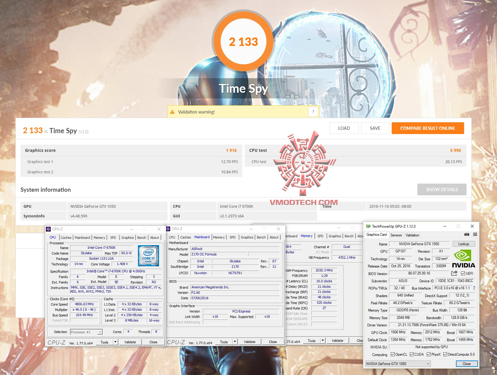 spy oc ASUS GeForce GTX 1050 2GB Dual fan Edition Review