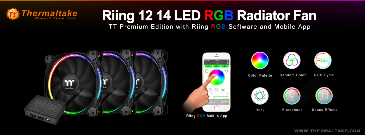 thermaltake introduces new riing rgb mobile app for the riing rgb radiator fan tt premium edition series Thermaltake เปิดตัวแอพพลิเคชั่น Thermaltake Riing RGB Mobile App ที่ใช้งานในสมาร์ทโฟน 
