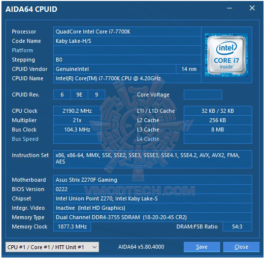 cpuid aida ASUS Z270F STRIX GAMING REVIEW