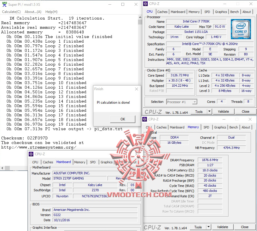 superpi 1mb ASUS Z270F STRIX GAMING REVIEW