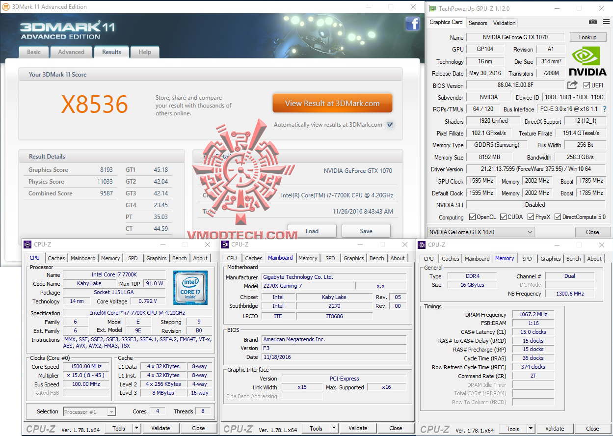 11x 11x Intel Core i7 7700K & GIGABYTE AORUS GA Z270X GAMING 7 Review