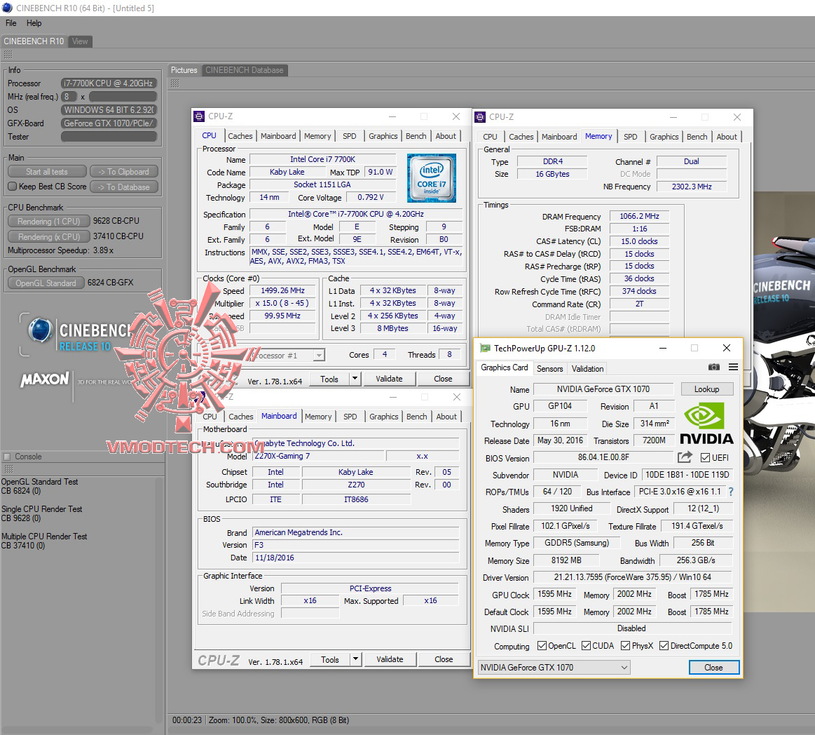 cine10 cine10 Intel Core i7 7700K & GIGABYTE AORUS GA Z270X GAMING 7 Review