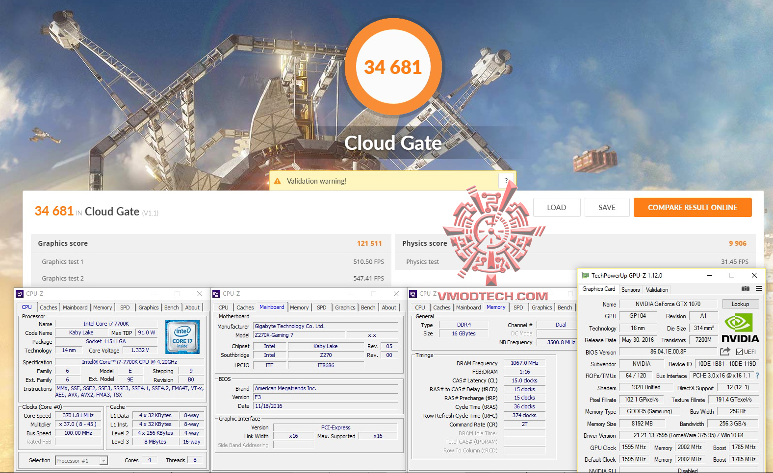 cloud cloud Intel Core i7 7700K & GIGABYTE AORUS GA Z270X GAMING 7 Review