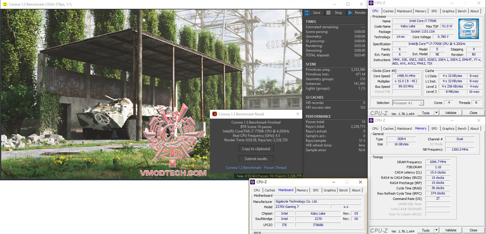 corona corona Intel Core i7 7700K & GIGABYTE AORUS GA Z270X GAMING 7 Review