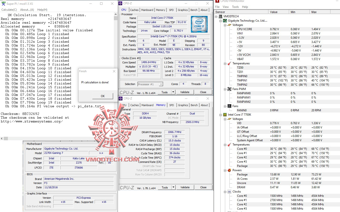 superpi-1mb superpi 1mb Intel Core i7 7700K & GIGABYTE AORUS GA Z270X GAMING 7 Review