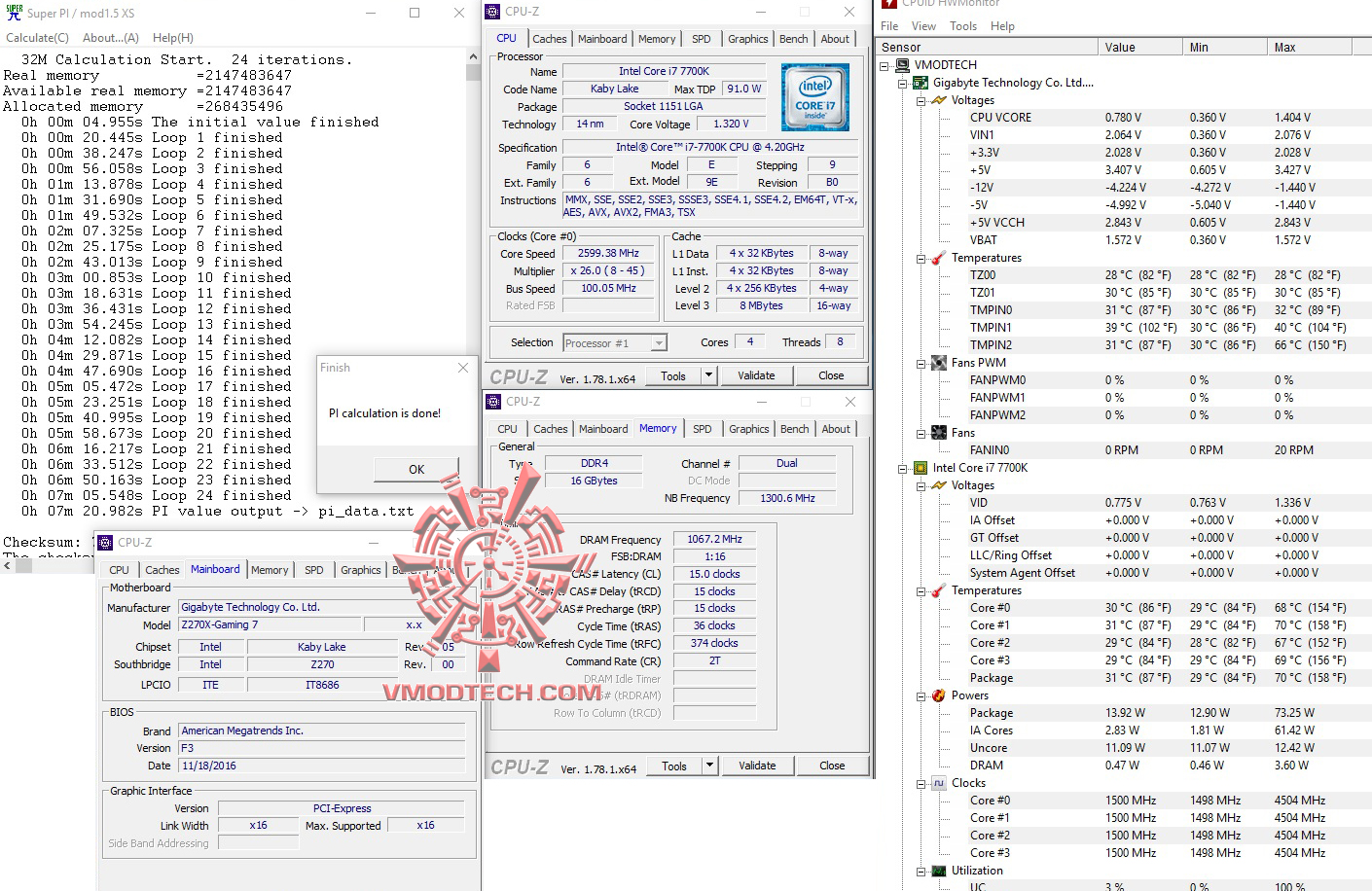 superpi32 superpi32 Intel Core i7 7700K & GIGABYTE AORUS GA Z270X GAMING 7 Review