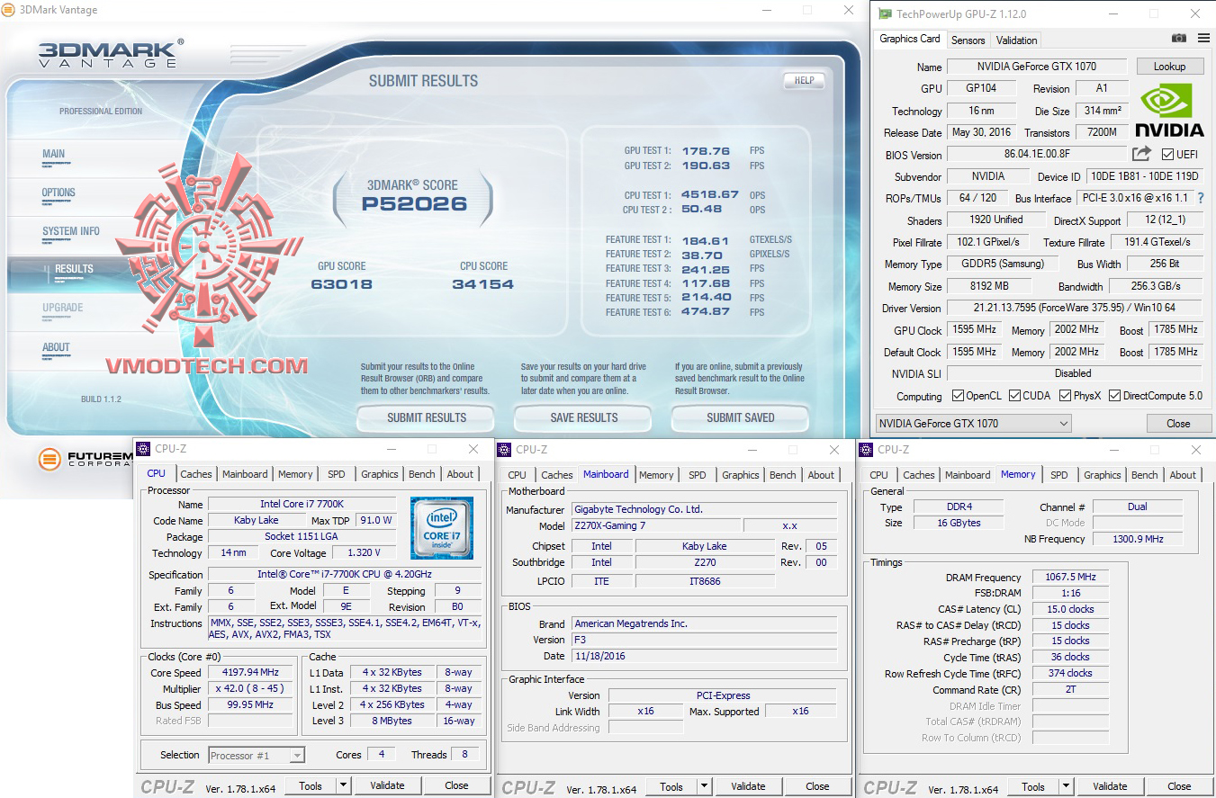 vt1 vt1 Intel Core i7 7700K & GIGABYTE AORUS GA Z270X GAMING 7 Review