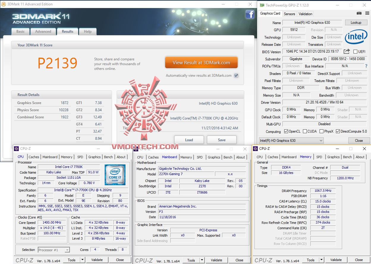 11-igp 11 igp Intel Core i7 7700K & GIGABYTE AORUS GA Z270X GAMING 7 Review
