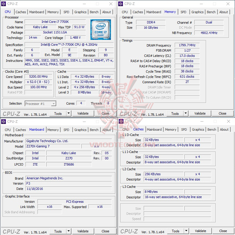 cpuid52 cpuid52 Intel Core i7 7700K & GIGABYTE AORUS GA Z270X GAMING 7 Review