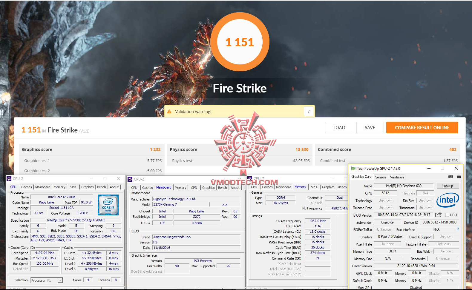 fire-igp fire igp Intel Core i7 7700K & GIGABYTE AORUS GA Z270X GAMING 7 Review