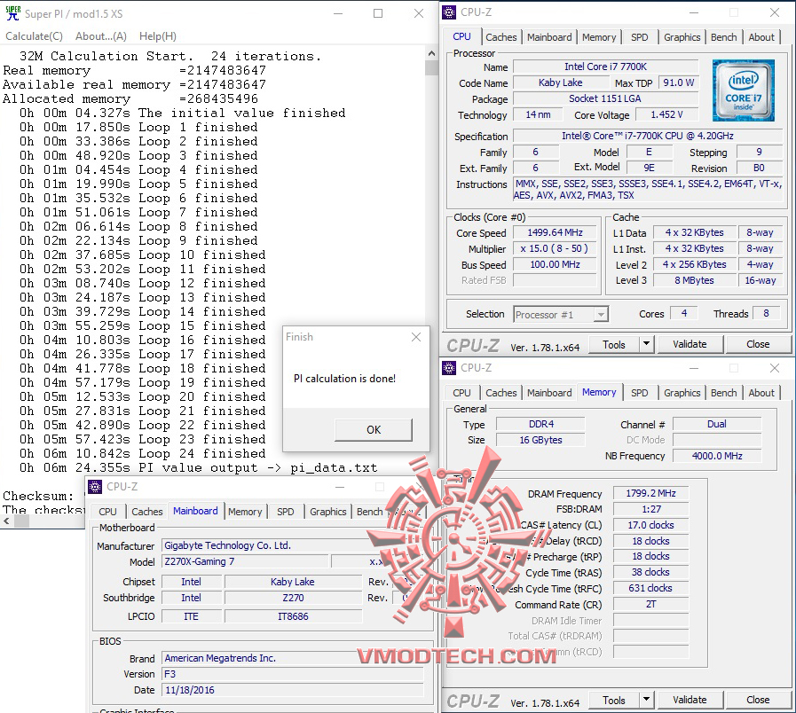 superpi32 superpi32 Intel Core i7 7700K & GIGABYTE AORUS GA Z270X GAMING 7 Review