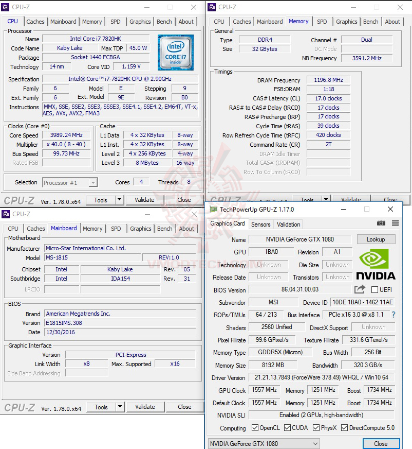 cpuid MSI GT83VR 7RF Titan SLI REVIEW