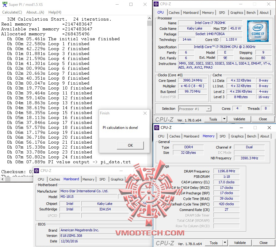 superpi32 MSI GT83VR 7RF Titan SLI REVIEW
