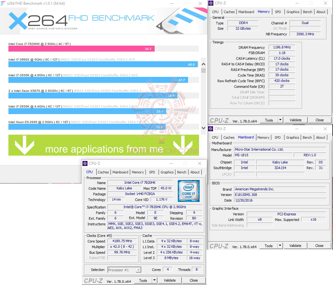 x264 oc MSI GT83VR 7RF Titan SLI REVIEW