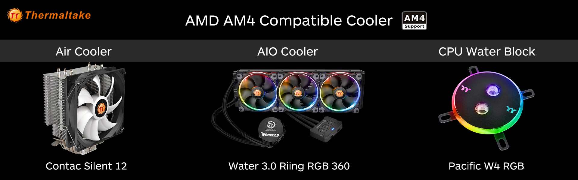 Thermaltake เปิดตัวชุดระบายความร้อนทั้งชุดน้ำสำเร็จและชุดพัดลมรุ่นใหม่ล่าสุดรองรับซ๊อกเก็ต AM4 ซีพียู AMD’s Ryzen ใหม่ล่าสุดที่จะเปิดตัวเร็วๆนี้ 