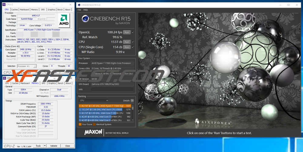 amd ryzen 7 1700x cinebench 1000x502 หลุด!!! มาอีกผลทดสอบ AMD RYZEN R7 1700X อย่างไม่เป็นทางการ 