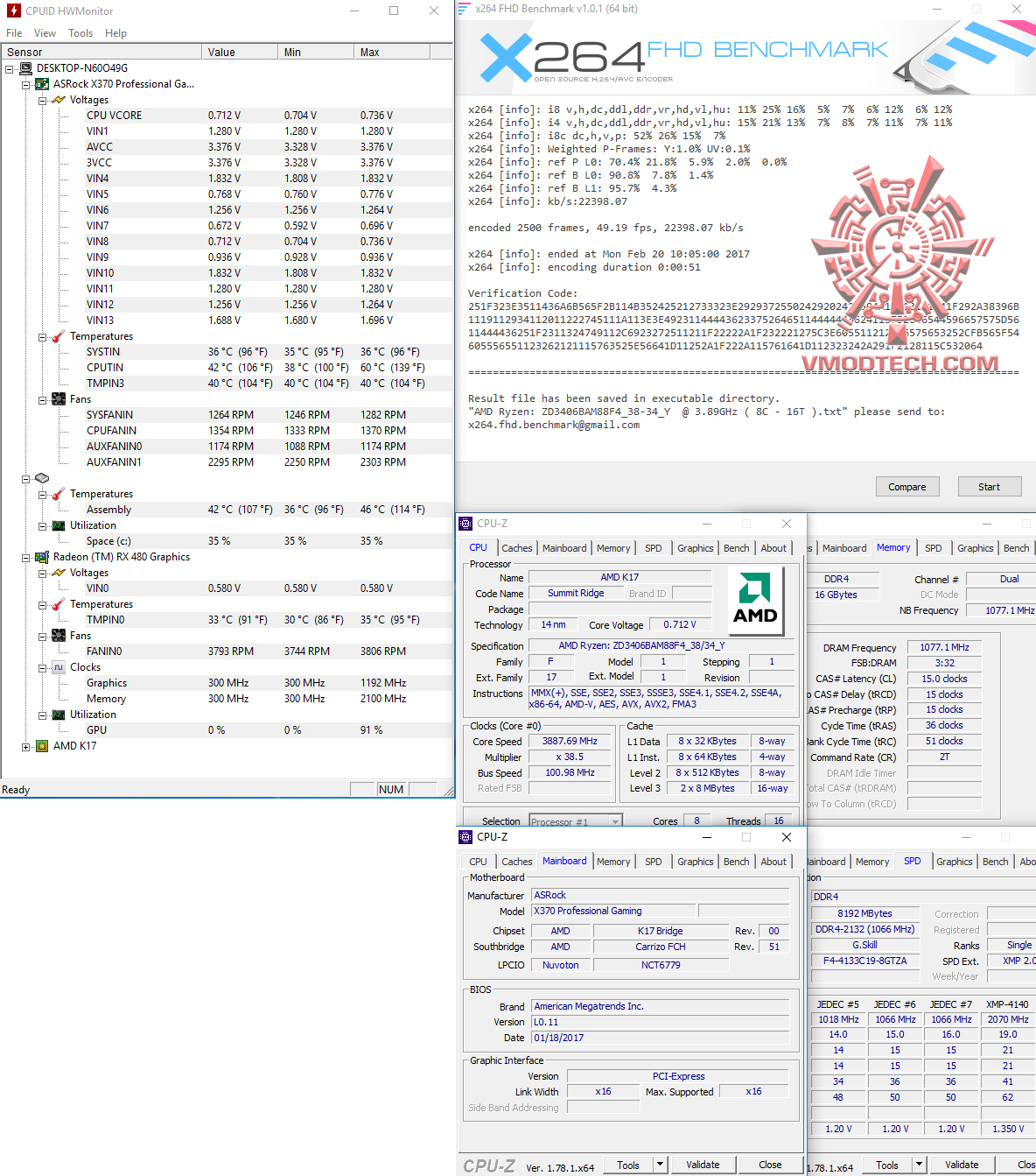 x264 oc AMD RYZEN 7 1700X REVIEW 