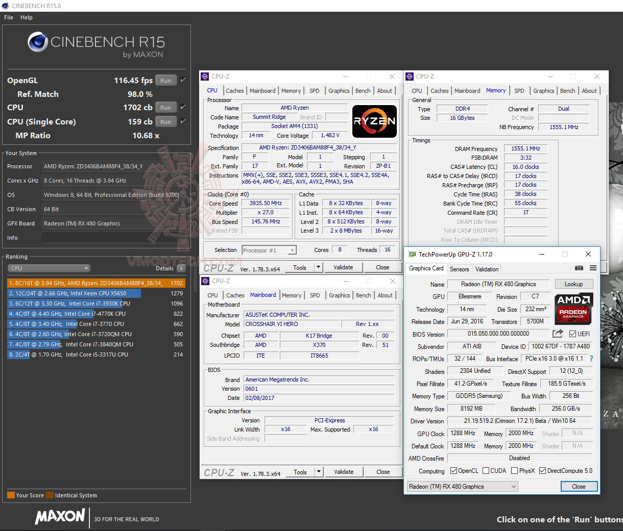 cine15 ASUS ROG CROSSHAIR VI HERO REVIEW
