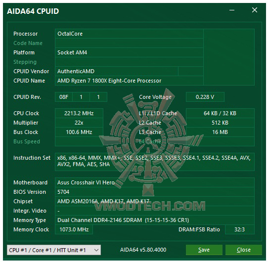 aida-cpu aida cpu AMD RYZEN 7 1800X REVIEW