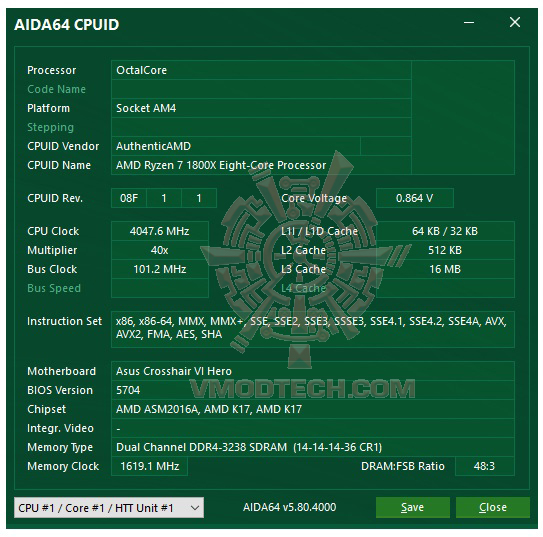 aida64 AMD RYZEN 7 1800X REVIEW 