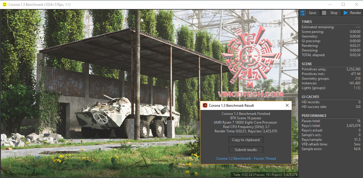 corona corona AMD RYZEN 7 1800X REVIEW