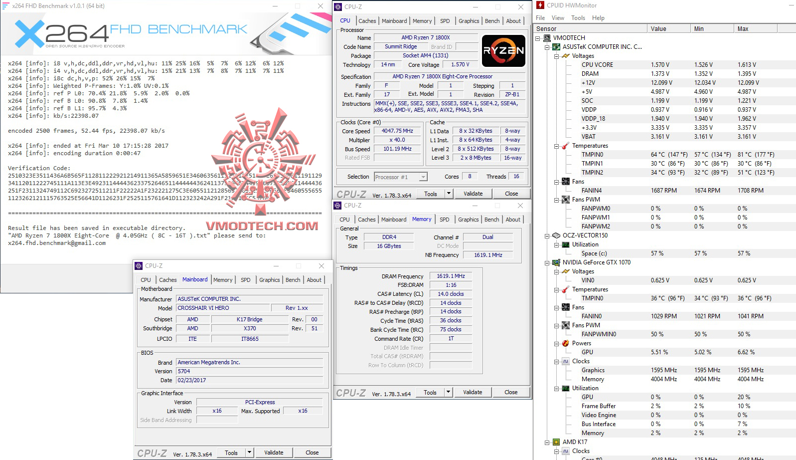 x264-1 x264 1 AMD RYZEN 7 1800X REVIEW