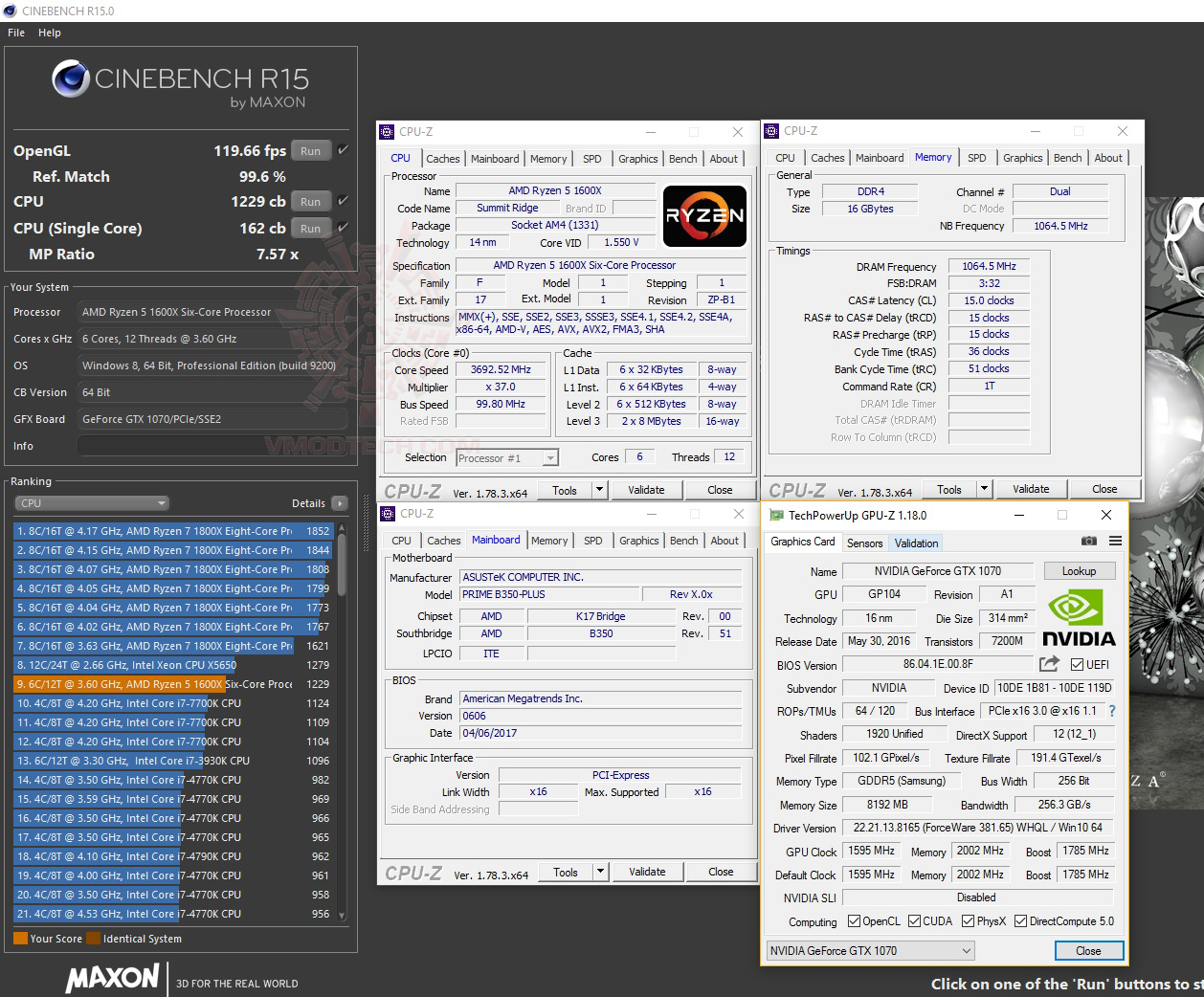 c15 AMD RYZEN 5 1600X Review