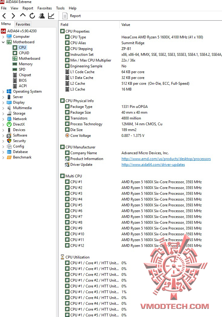 info AMD RYZEN 5 1600X Review