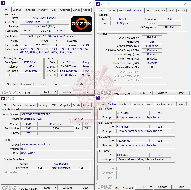 42 cpuid AMD RYZEN 5 1600X Review