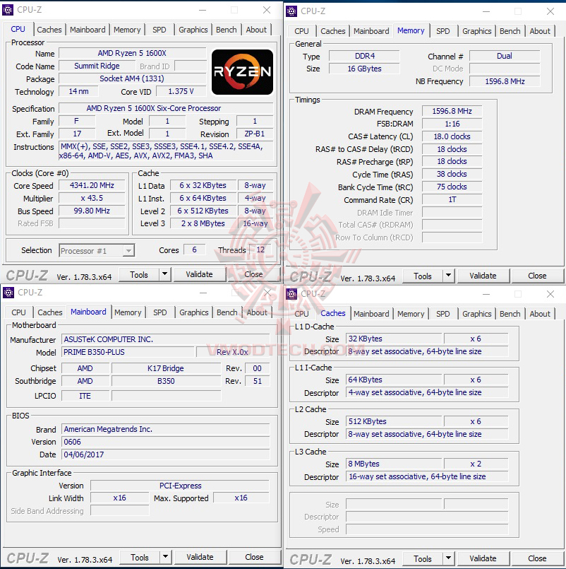 43 cpuid AMD RYZEN 5 1600X Review