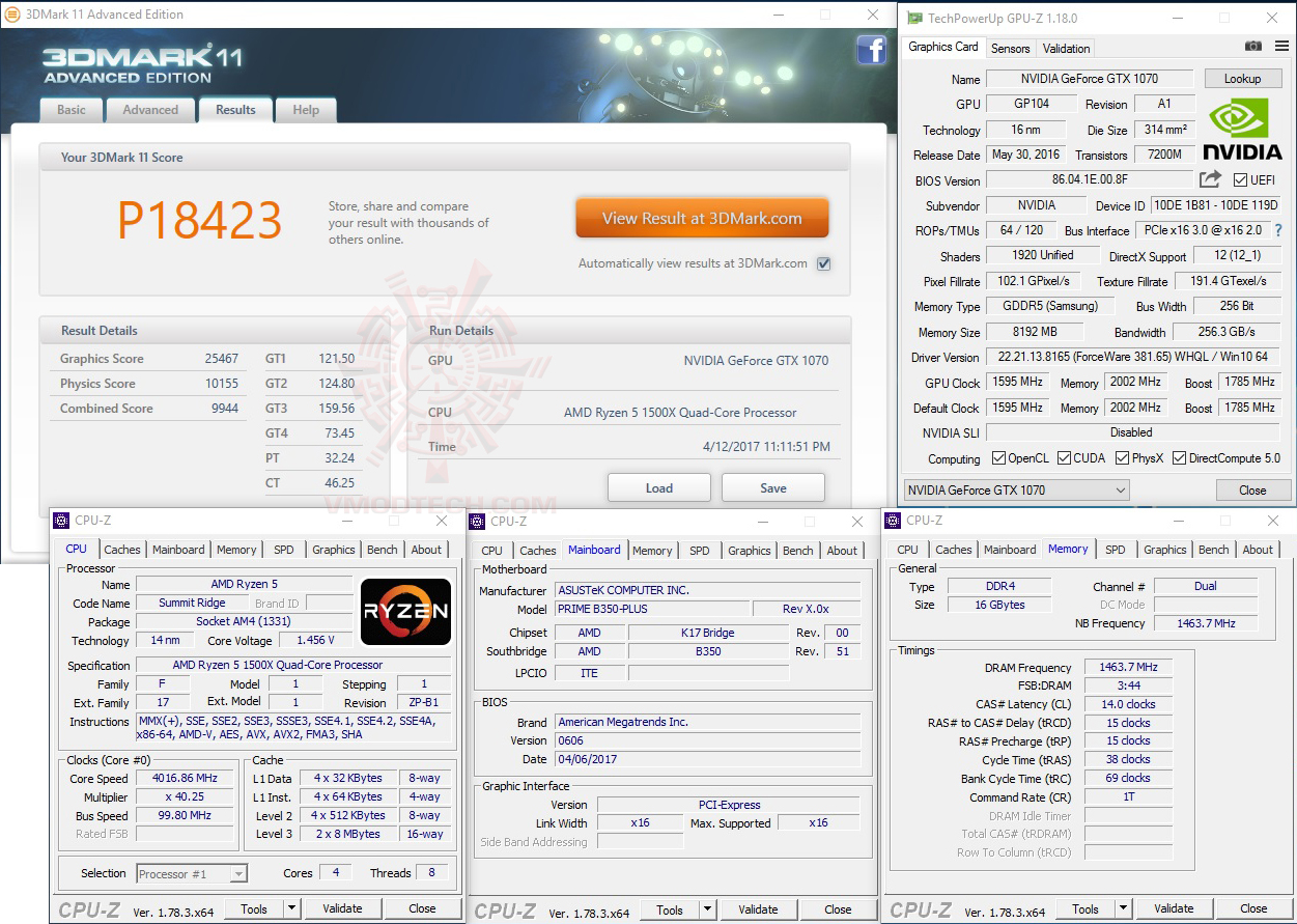 11 oc AMD RYZEN 5 1500X Review