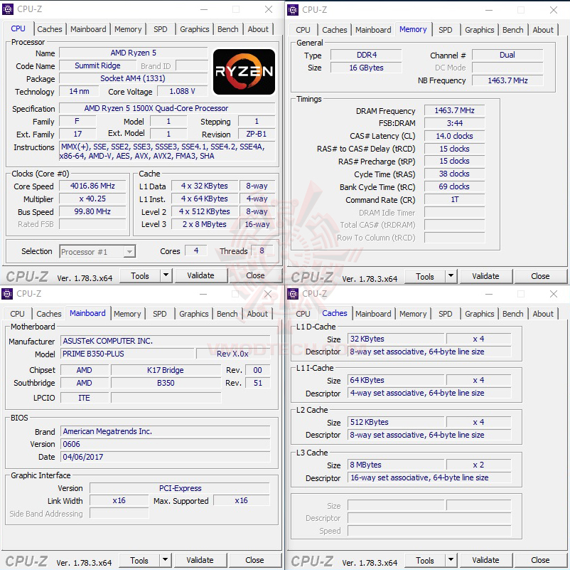 cpuid oc AMD RYZEN 5 1500X Review