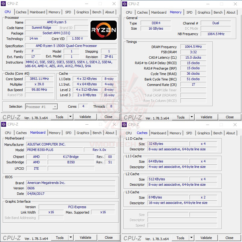 cpuid AMD RYZEN 5 1500X Review