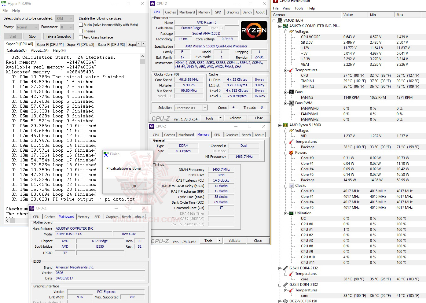 h32 oc AMD RYZEN 5 1500X Review