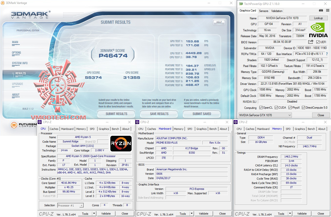 vt oc AMD RYZEN 5 1500X Review