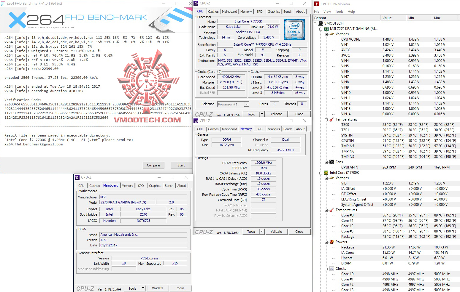 x264 1 MSI Z270 KRAIT GAMING REVIEW