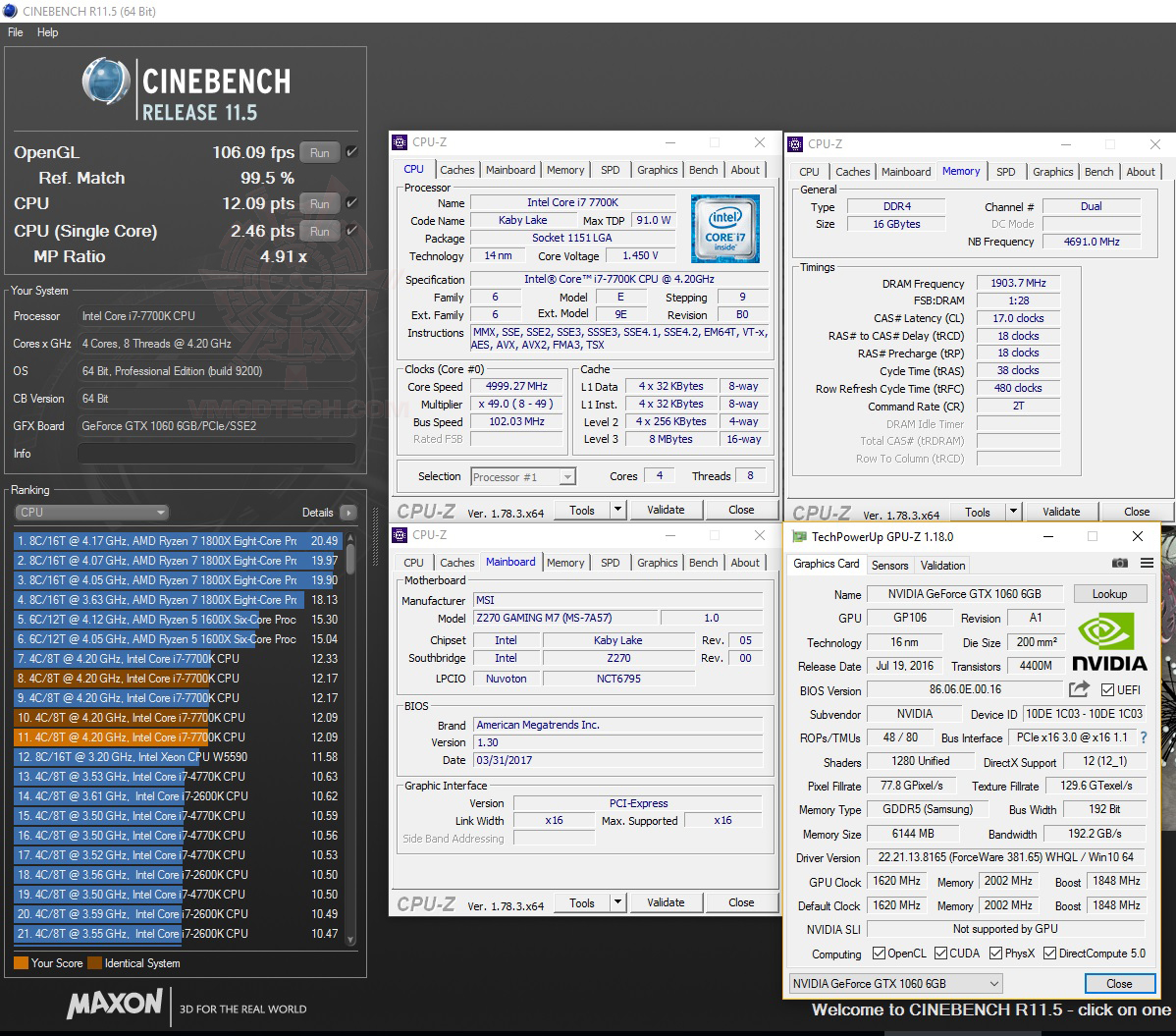 cine11 MSI Z270 GAMING M7 REVIEW