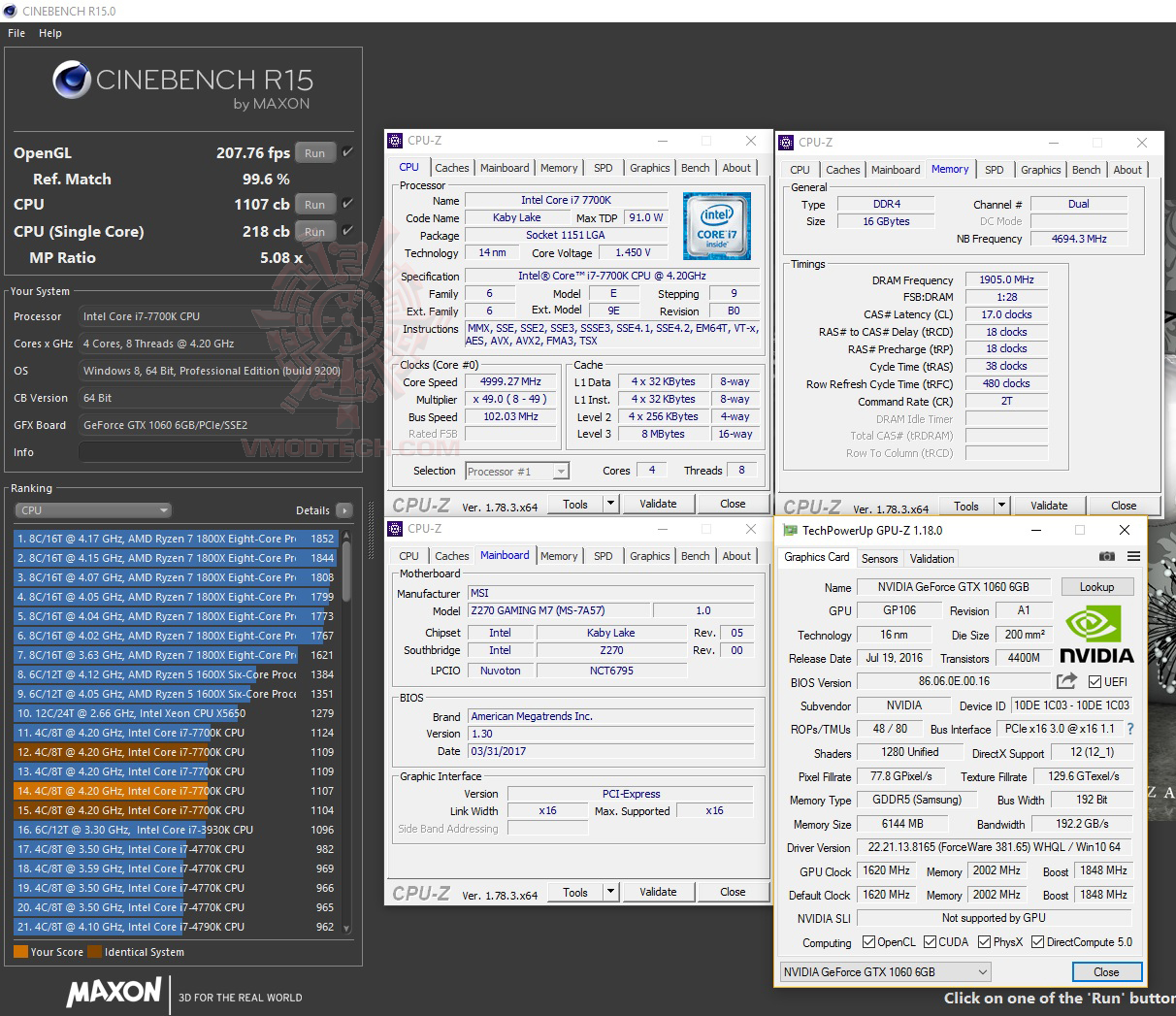 cine15 MSI Z270 GAMING M7 REVIEW