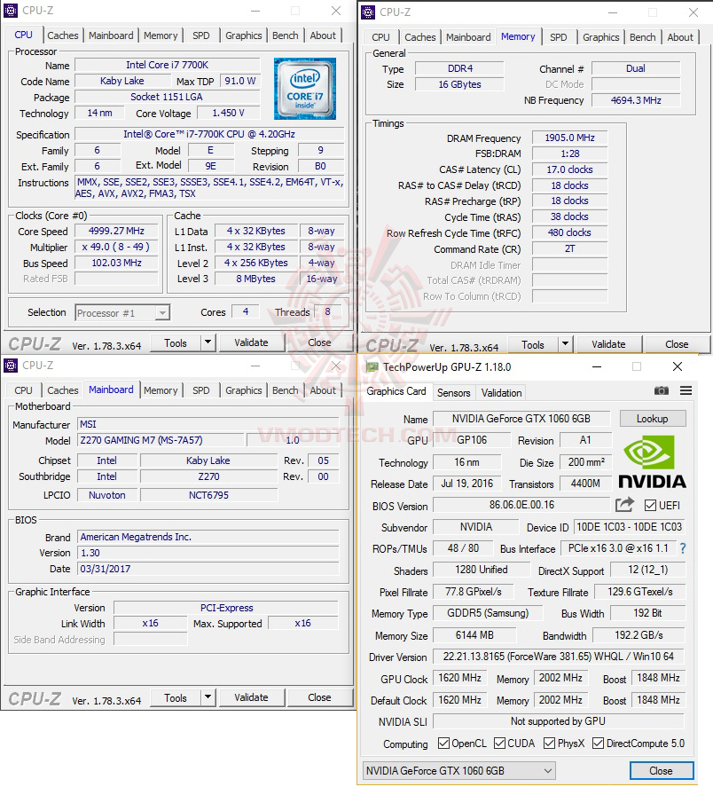 cpuid MSI Z270 GAMING M7 REVIEW