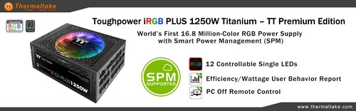 001 001 Thermaltake เปิดตัวเพาวเวอร์ซัพพลาย Toughpower iRGB PLUS 1250W Titanium ที่มีไฟแสดงผล 16.8 ล้านสี RGB เต็มรูปแบบรายแรกของโลก