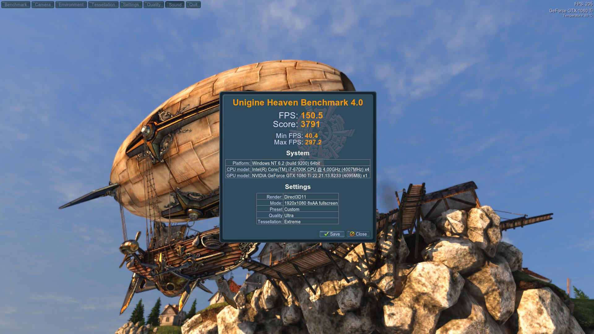 heaven 2017 05 23 05 26 40 71 ASUS ROG Poseidon GeForce GTX 1080 TI 11GB Platinum Edition Review 
