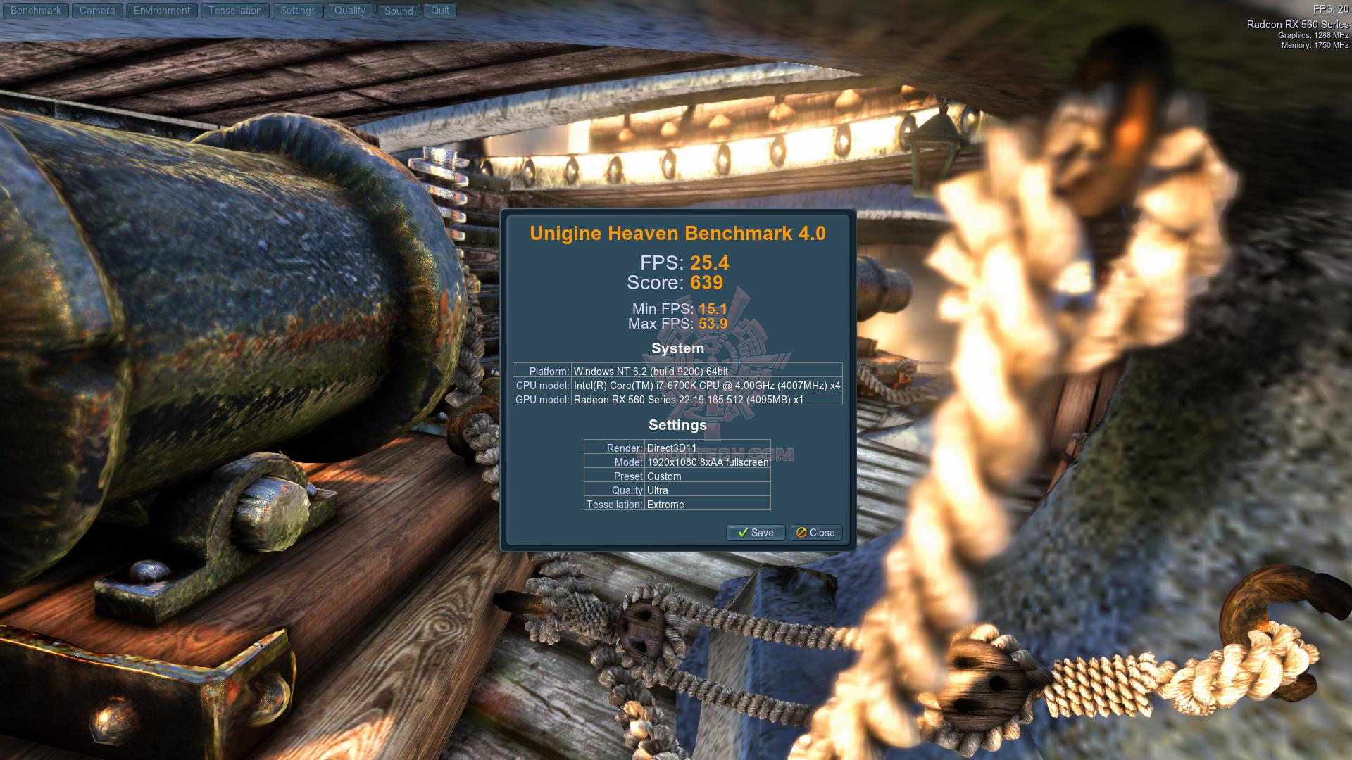 heaven 2017 06 05 07 19 37 88 PowerColor Red Dragon Radeon RX 560 4GB GDDR5 OC Review