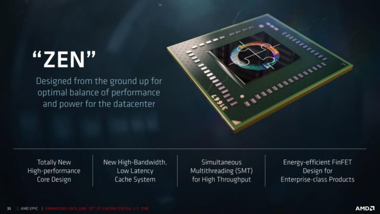 amd epyc processors slide 9 740x416 สุดยอดซีพียู AMD EPYC 7000 Series สำหรับ Server ในรหัส Zen “Zeppelin” Based MCM ที่มีจำนวนคอร์สูงถึง 32 Cores, 64 Threads, 128 PCIe Lanes พร้อมเปิดตัวแล้ว 