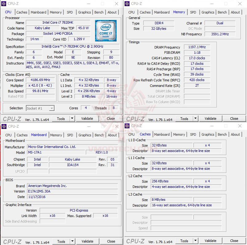 cpuid oc MSI GT73VR 7RF TITAN PRO REVIEW