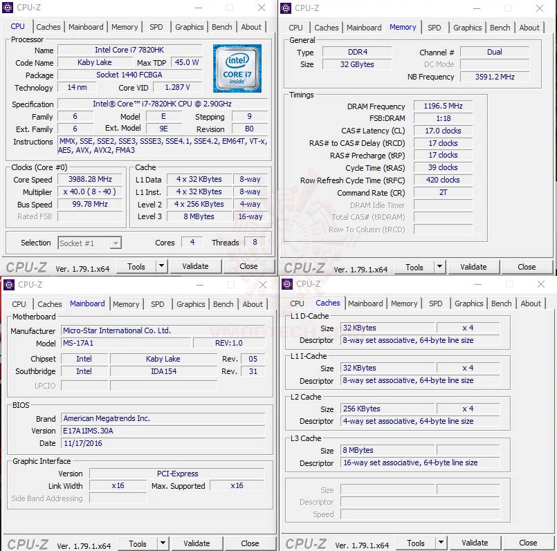 cpuid MSI GT73VR 7RF TITAN PRO REVIEW