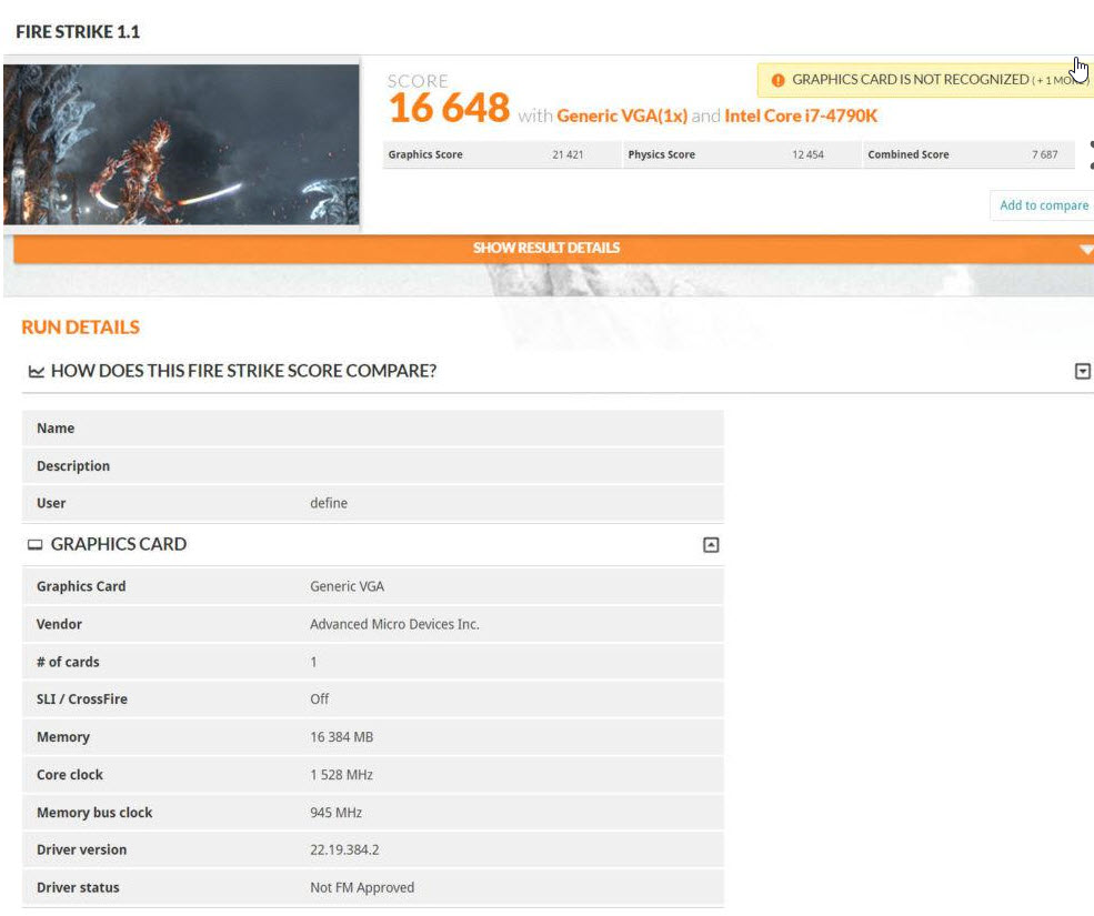2017 06 29 7 52 46 หลุดผลทดสอบ AMD Vega Frontier Edition กับคะแนน 3DMark Firestrike ที่ทำได้เหนือกว่า GTX 1080 