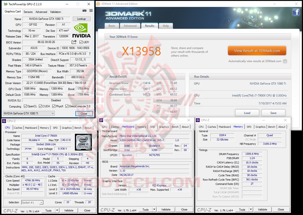 11x 11x MSI X299 GAMING PRO CARBON AC Review